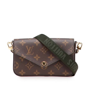 Louis Vuitton Monogram Multi Pochette Felicie Crossbody Shoulder Bag M80091 Brown Khaki Leather