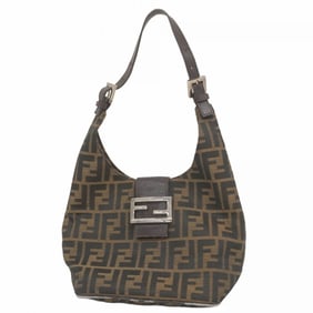 Fendi Zucca Nylon Canvas Handbag Brown Women's P1357024