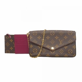 Louis Vuitton Monogram Pochette Felicie Shoulder Wallet M81896 Brown Fuchsia Women's P1354726