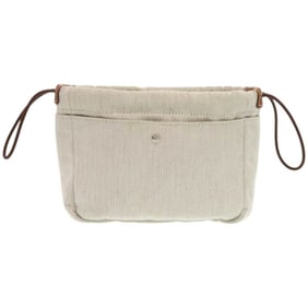 Hermès Fourbi 20 Toile Chevron Barenia Natural Pouch 1071HERMES