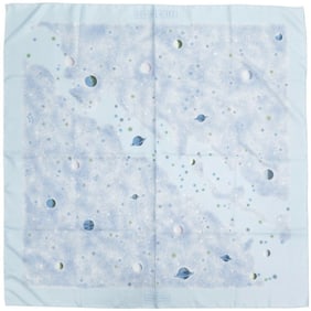 Hermès Carré 90 LA VOIE LACTEE Milky Way Silk Light Blue Scarf/Muffler 0455HERMES