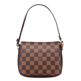 Louis Vuitton Damier Truss Makeup Accessory Pouch Mini Handbag N51982 Brown Leather Women's LOUIS