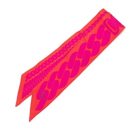 Hermes Twilly Click Se Nue Scarf, Red and Purple Silk, Women's, HERMES