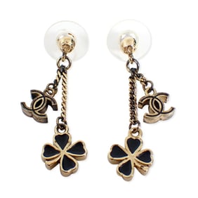 CHANEL Coco Mark Clover Earrings with Box