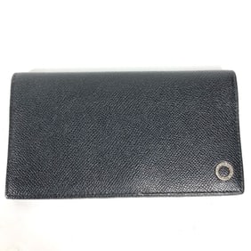 BVLGARI Bifold Long Wallet Leather Men's Black