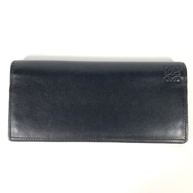 LOEWE Rainbow Anagram Bifold Long Wallet in Black Leather