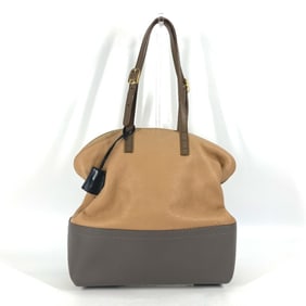 FENDI 8MN232 Bicolor Selleria Shoulder Bag in Beige Leather
