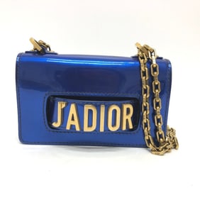 Christian Dior Dior J'Adior Chain Shoulder Bag, Patent Leather, Gunmetal Blue