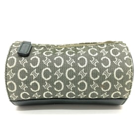 CELINE C Macadam Vanity Bag, Canvas, Unisex, Khaki