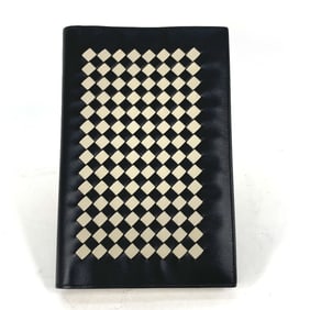 BOTTEGA VENETA Intrecciato Leather Notepad, Book Cover, Notebook Men's, Black, Like New