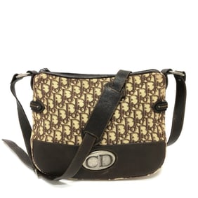Christian Dior Trotter Shoulder Bag in Canvas/Leather, Brown
