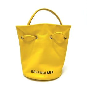 BALENCIAGA 638342 Bucket Bag "EVERYDAY" Drawstring 2-Way Handbag/Shoulder Bag, Leather, Women's,