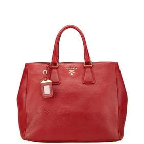 Prada Red Leather Tote Bag for Women