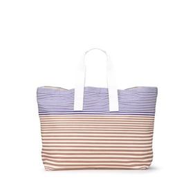 Hermes Hermès Sac de Plage New Cabayadère Tote Bag in Ivory, Brown, and Purple Canvas for Women