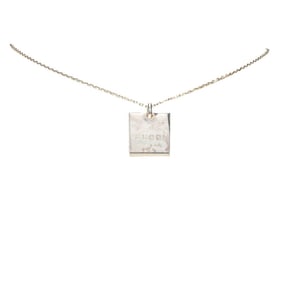 Gucci Square Plate Chain Pendant Necklace 223869 SV925 Silver Women's GUCCI
