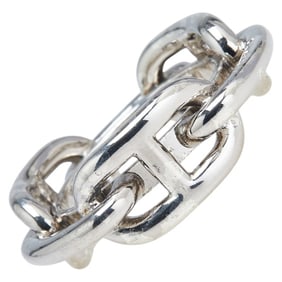 Hermes Chaine d'Ancre scarf ring in silver metal for women.