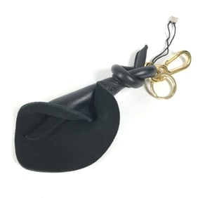 LOEWE Logo Bag Charm Keychain Leather Women's Black