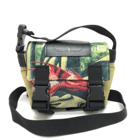 Valentino Garavani dragon motif crossbody bag, canvas shoulder green, for women