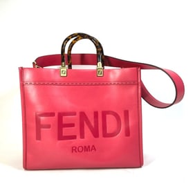 FENDI 8BH386 Sunshine Shopper Shoulder Bag, 2-Way Tote Leather, Women's, Pink