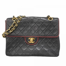 Chanel Shoulder Bag Matelasse W Chain Lambskin Black Women's P1345486