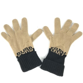 BURBERRY Two-tone Logo Gloves, Wool, Women's, Beige