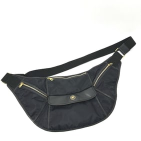 HUNTING WORLD Hunting World Logo Waist Bag, Body Shoulder Leather/Nylon, Women's, Black