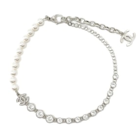 Chanel Coco Mark Necklace with Faux Pearl and Rhinestones, B24, V, ABA625, CHANEL
