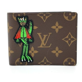 LOUIS VUITTON M80156 Animal Monogram Portefeuille Slender NM Billfold Bi-fold Wallet Canvas Men's