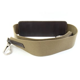 Prada Shoulder Strap Khaki Beige Dark Brown Canvas Leather Replacement Bag Women's PRADA