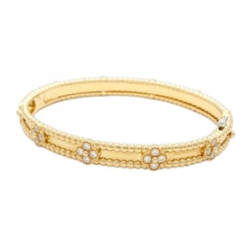 Van Cleef & Arpels Perlée Sweet Clover Bangle in 18K Yellow Gold with Diamonds for Women