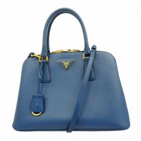 Prada Saffiano Leather Handbag, Blue, 2-Way Bag for Women
