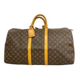Louis Vuitton Monogram Keepall 55 Boston Bag M41424 Brown Men's and Women's