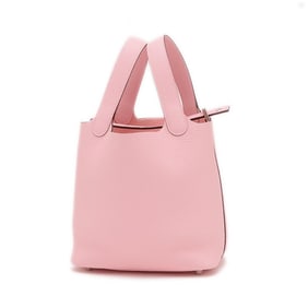 Hermes Hermès Picotin Lock PM 18 Handbag in Taurillon Rose Sakura Leather with Silver Hardware and