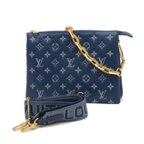 Louis Vuitton Monogram Coussin PM 2-Way Shoulder Bag in Navy Blue Leather (M59392)
