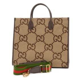 Gucci Jumbo GG Tote Bag, 2-Way Shoulder Beige/Brown, 678839