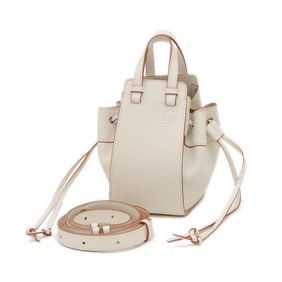 Loewe Hammock Drawstring Mini 2-Way Shoulder Bag in White Leather (314V0712)