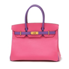 Hermes Hermès Birkin 30 Handbag Personal Chevre Rose Tyrien Palm with Matte Gold Hardware