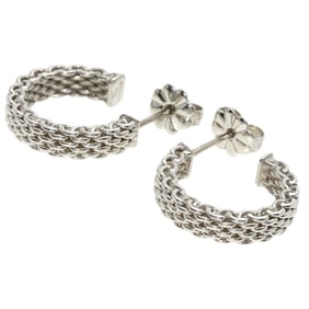 Tiffany & Co. Somerset Mesh Hoop Earrings in Silver for Women