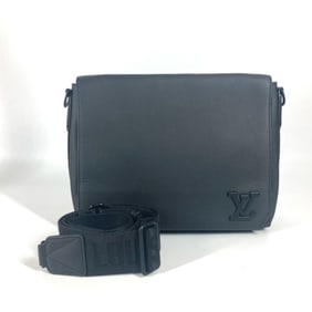 LOUIS VUITTON M57080 LV Aerogram Take-Off Messenger Crossbody Bag with Flap, Leather Shoulder Bag,