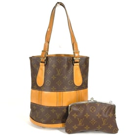 LOUIS VUITTON T42238 Monogram Bucket PM Bucket, USA Limited Edition Tote Bag with Clasp Pouch,