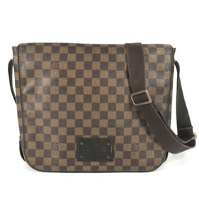 LOUIS VUITTON N51211 Damier Brooklyn MM Flap Shoulder Bag in Canvas, Ebene Brown for Men and Women
