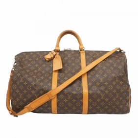 Louis Vuitton Monogram Keepall Bandouliere 60 Boston Bag M41412 Brown Men's and Women's