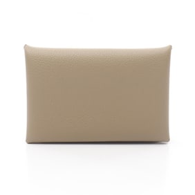 Hermes Hermès Calvi wallet/coin case, leather Evercolor wallet, women's, beige