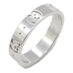 Gucci Icon Ring, 18K White Gold, Men's and Women's, Silver