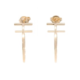 Tiffany & Co. T Hoop Earrings, 18K Pink Gold, Women's, 60011243