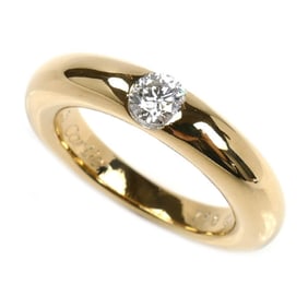 CARTIER 18KYG Yellow Gold Ellipse Ring with 0.25ct Diamond, Size 10, 50cm, 9.3g, Women's