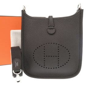 Unused Hermès Evelyn TPM Amazon Taurillon Clemence Dark Bronze Shoulder Bag with Silver Hardware