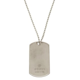 Gucci Dog Tag Plate Silver 925 Necklace Pendant 0651 GUCCI