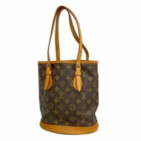 Louis Vuitton Monogram Bucket PM Tote Bag M42238 Brown Women's