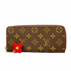 Louis Vuitton Monogram Portefeuille Clemence Long Wallet M62940 Brown Coquelicot Women's